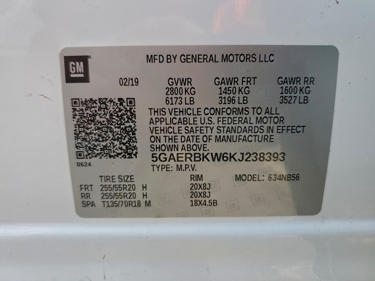 2019 Buick Enclave Essence VIN: 5GAERBKW6KJ238393 Lot: 93599805