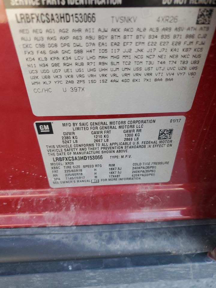 2017 Buick Envision Preferred VIN: LRBFXCSA3HD153066 Lot: 91284605