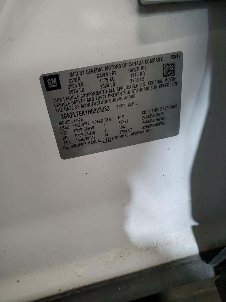 2017 GMC Terrain Sle VIN: 2GKFLTEK1H6323333 Lot: 90998165