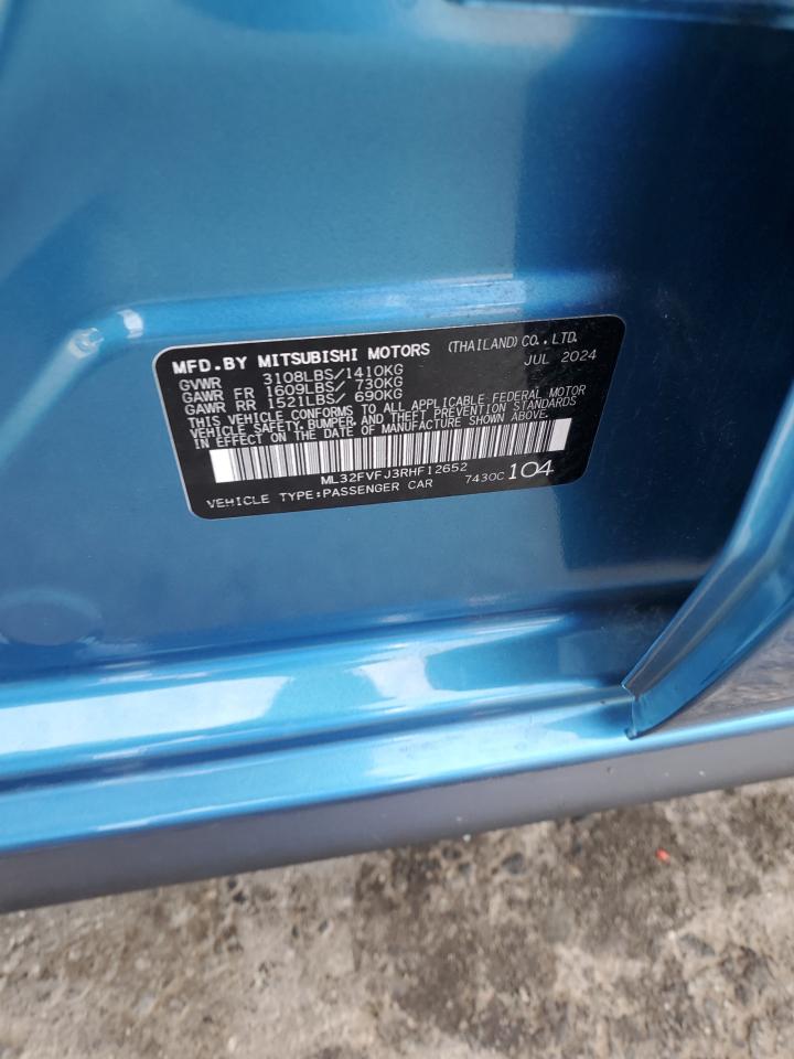 2024 Mitsubishi Mirage G4 Se VIN: ML32FVFJ3RHF12652 Lot: 91608105