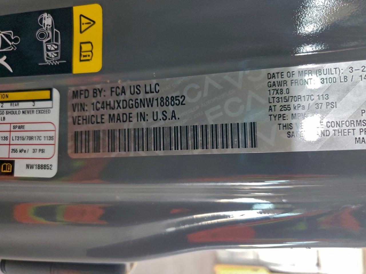 2022 Jeep Wrangler Unlimited Sport VIN: 1C4HJXDG6NW188852 Lot: 94162705