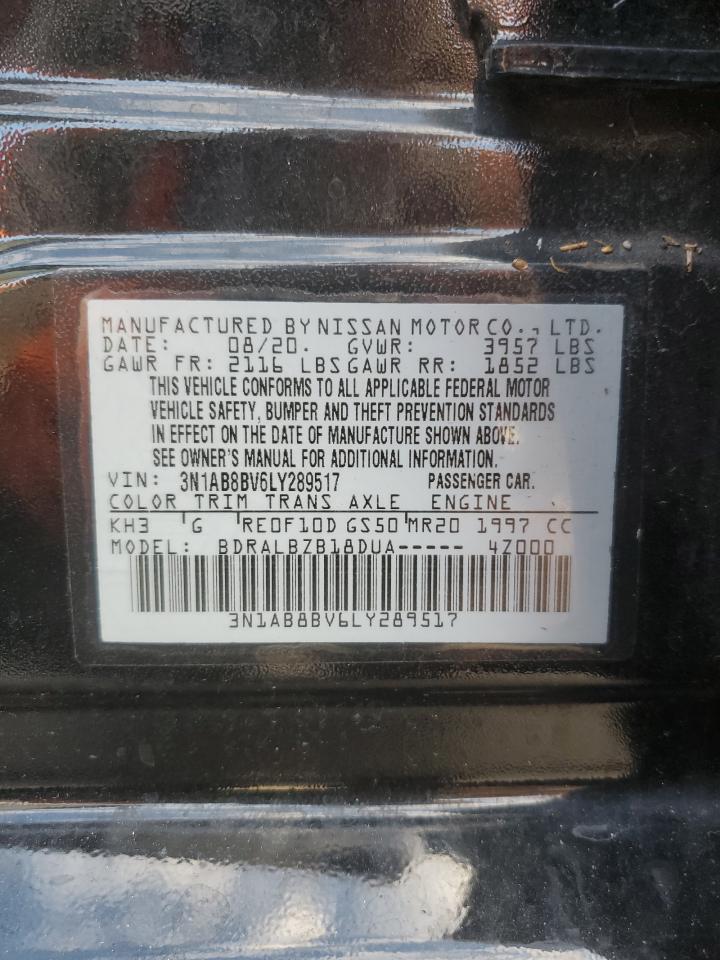 2020 Nissan Sentra S VIN: 3N1AB8BV6LY289517 Lot: 91258465