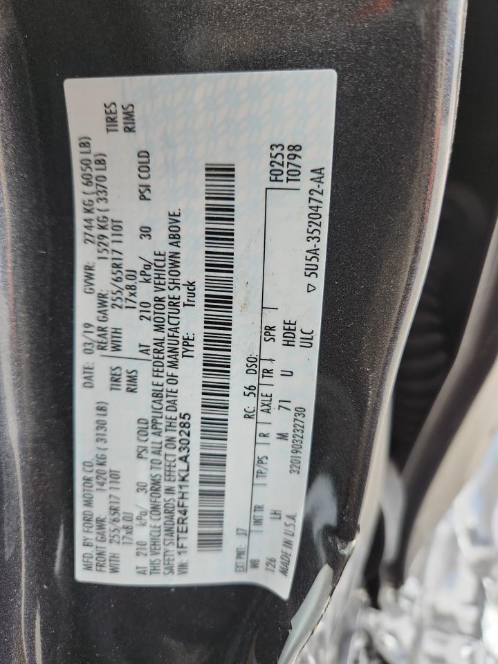 2019 Ford Ranger Xl VIN: 1FTER4FH1KLA30285 Lot: 92442395