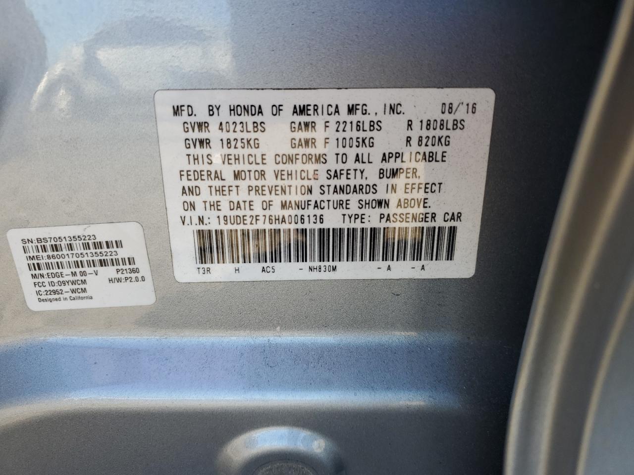 2017 Acura Ilx Premium VIN: 19UDE2F76HA006136 Lot: 90926765