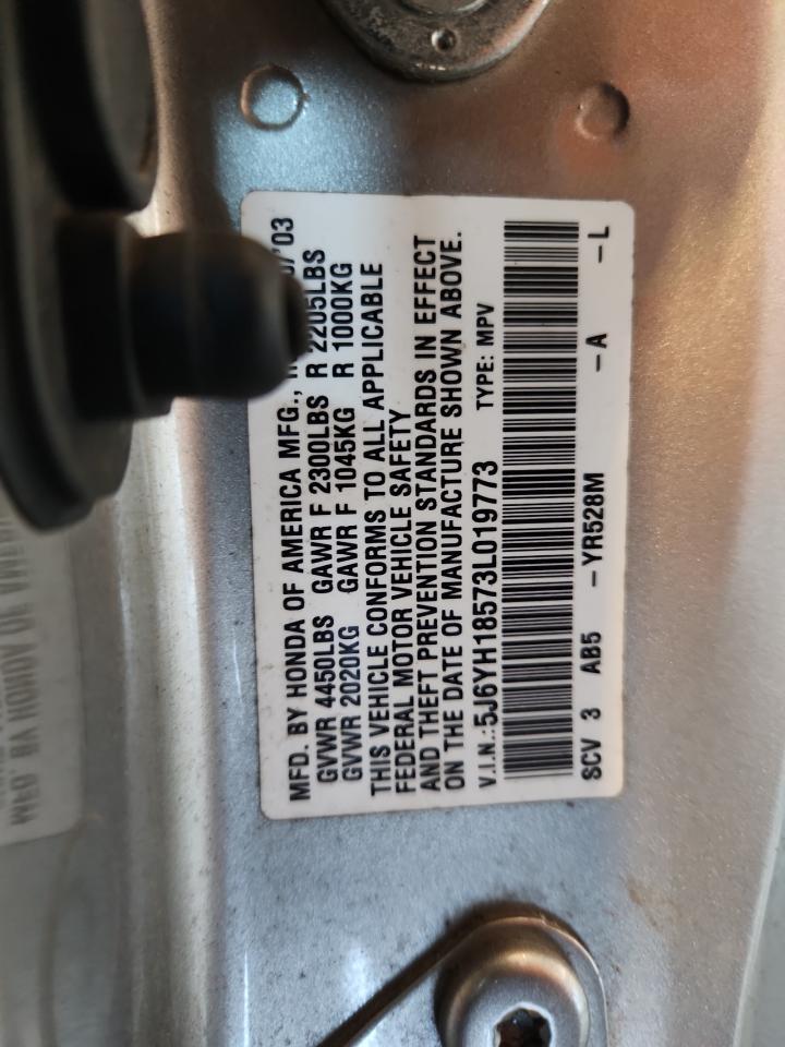 2003 Honda Element Ex VIN: 5J6YH18573L019773 Lot: 92949845