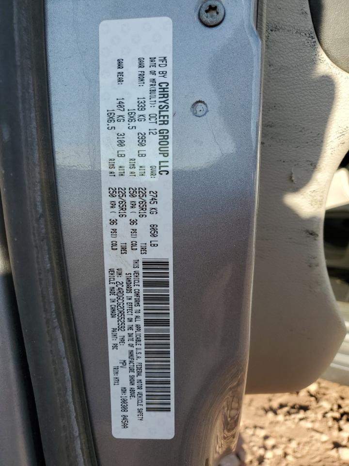 2013 Dodge Grand Caravan Sxt VIN: 2C4RDGCG2DR552592 Lot: 92287655