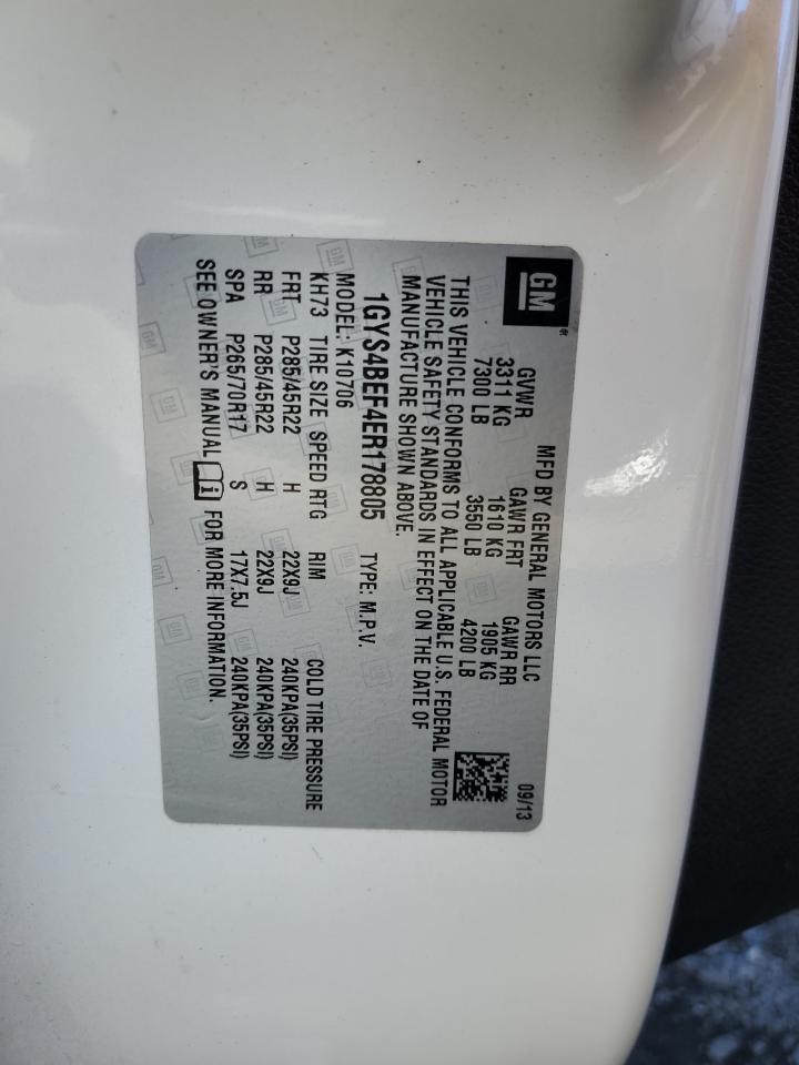 2014 Cadillac Escalade Luxury VIN: 1GYS4BEF4ER178805 Lot: 85426755