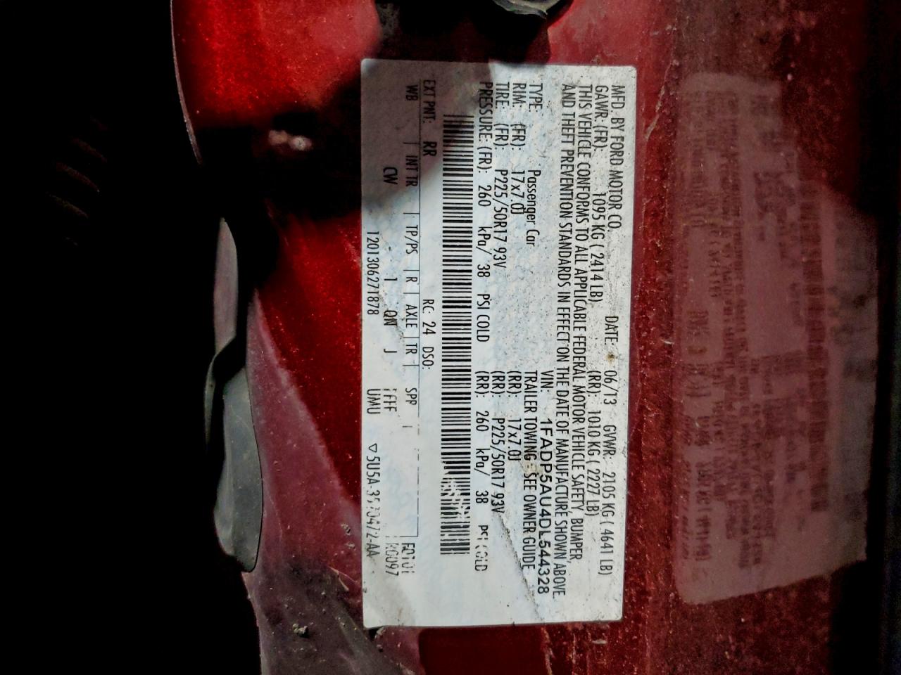 2013 Ford C-Max Se VIN: 1FADP5AU4DL544328 Lot: 93707555