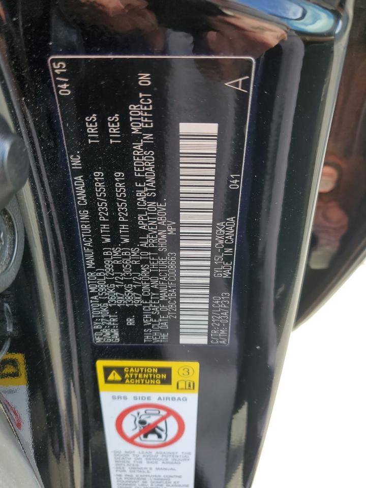 2015 Lexus Rx 450H VIN: 2T2BC1BA1FC008663 Lot: 93103285