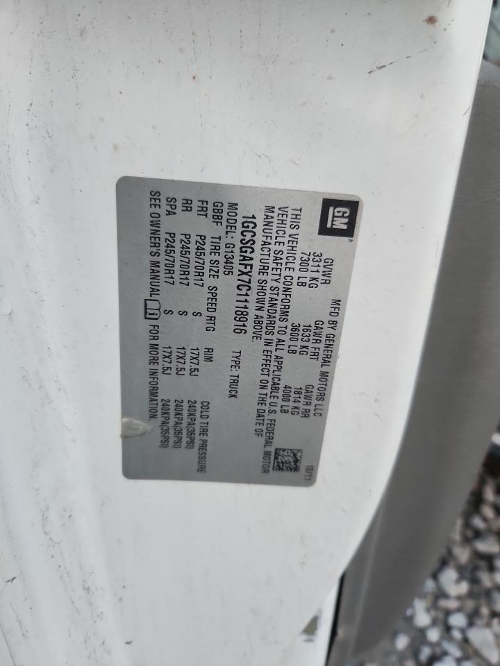 2012 Chevrolet Express Delivery Van VIN: 1GCSGAFX7C1118916 Lot: 92394235