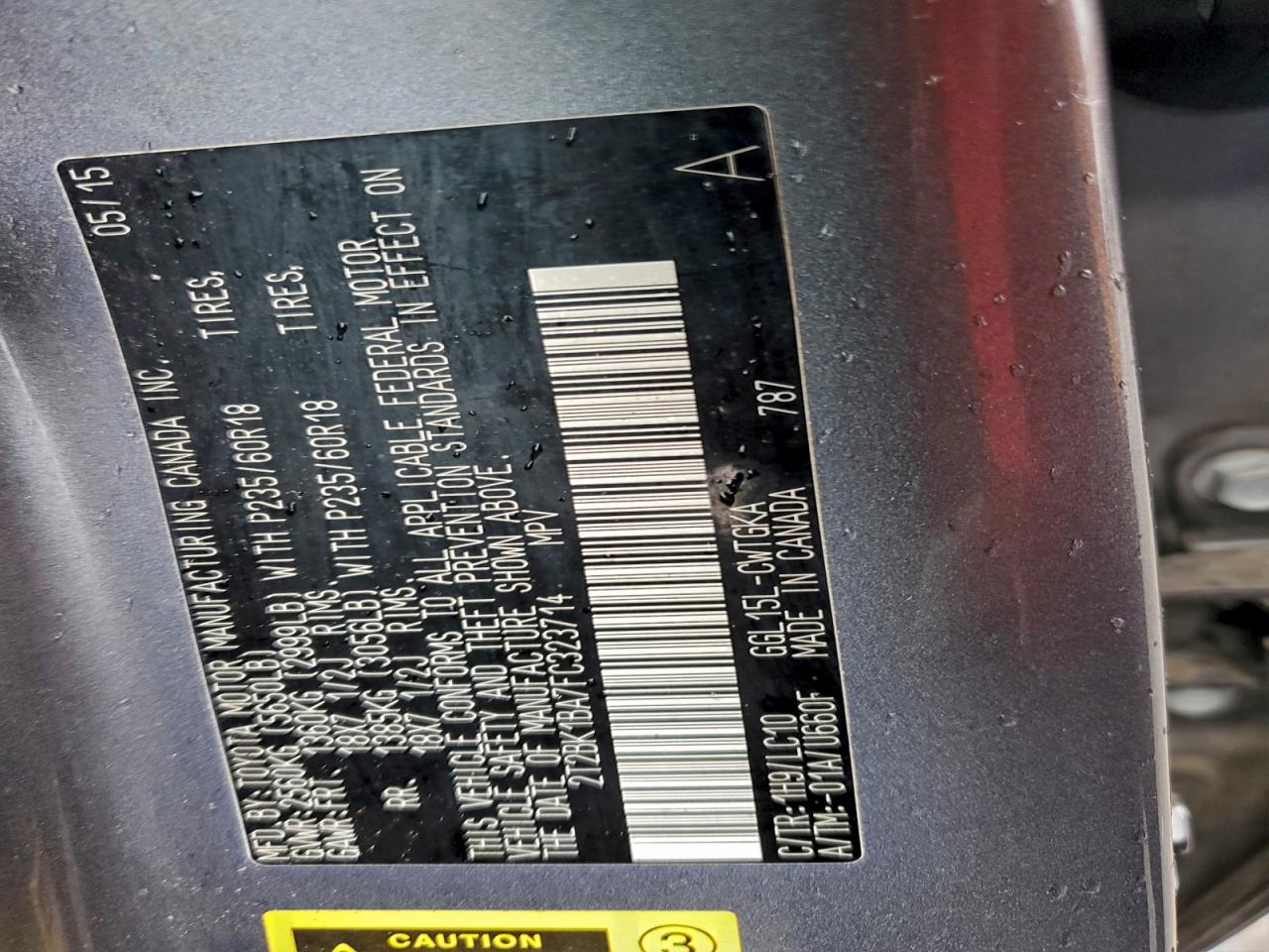 2015 Lexus Rx 350 Base VIN: 2T2BK1BA7FC323714 Lot: 93873445