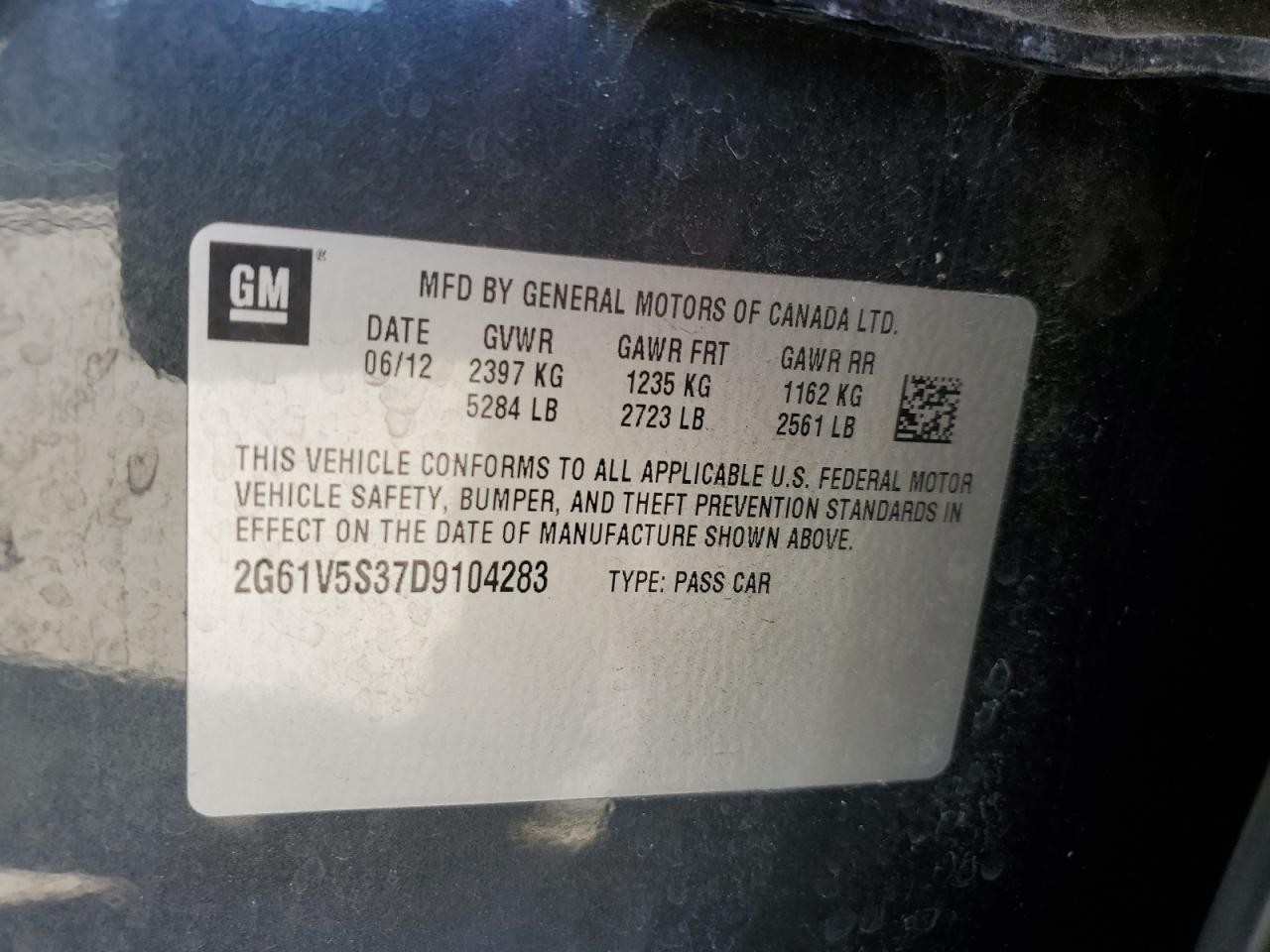 2013 Cadillac Xts Platinum VIN: 2G61V5S37D9104283 Lot: 91585855