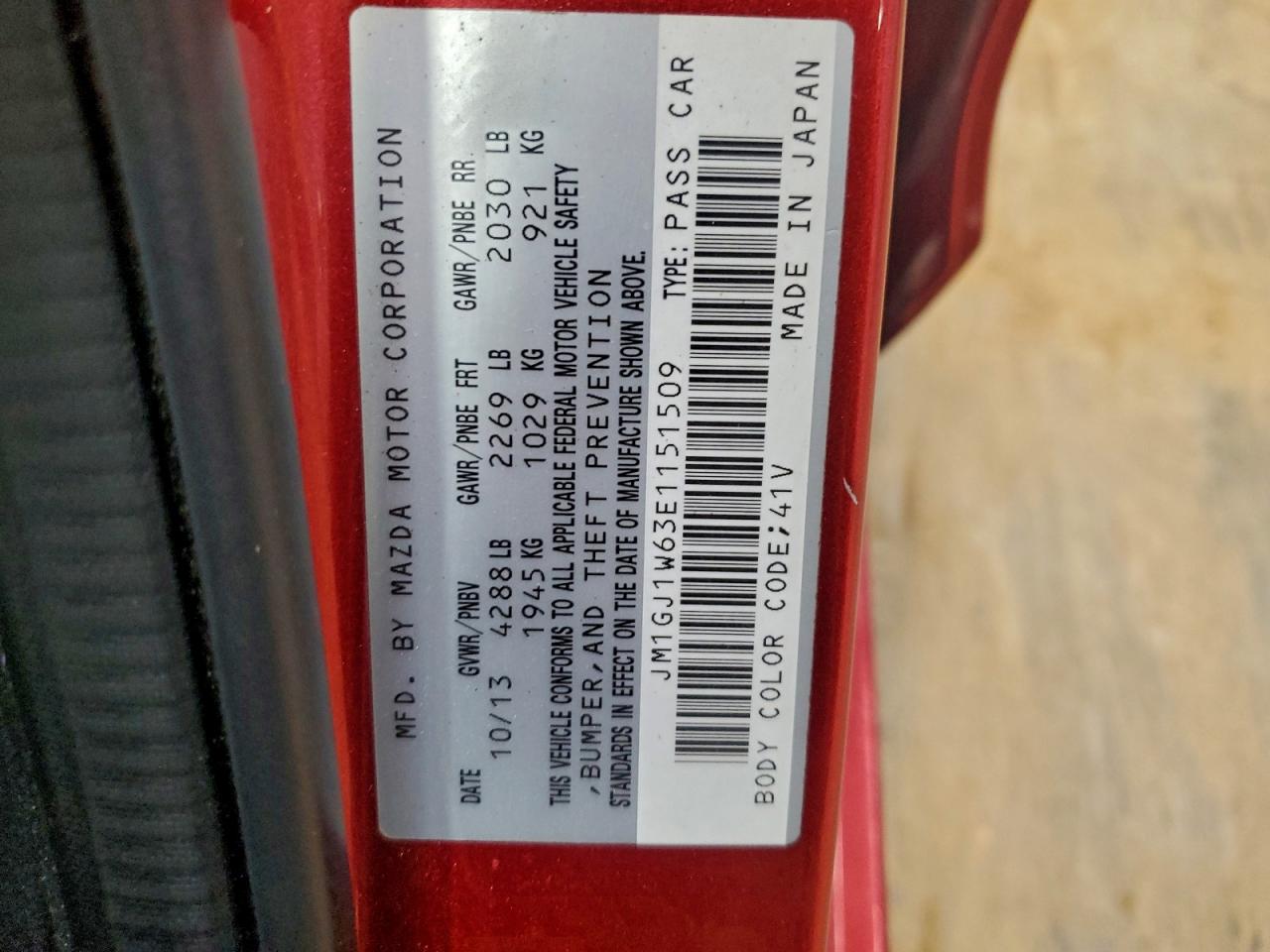 2014 Mazda 6 Grand Touring VIN: JM1GJ1W63E1151509 Lot: 93439915