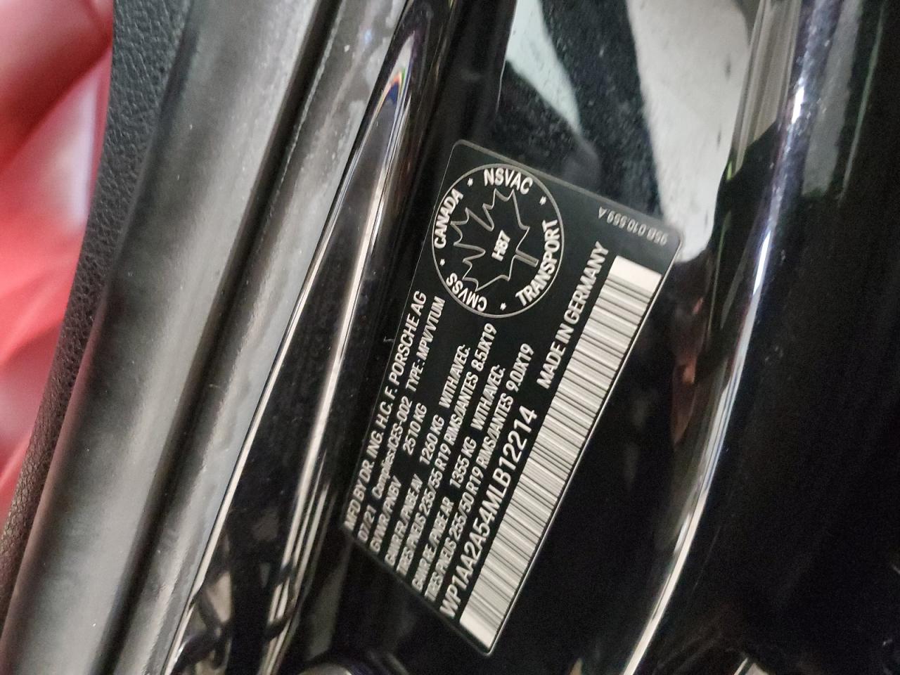 2021 Porsche Macan VIN: WP1AA2A54MLB12214 Lot: 91103635