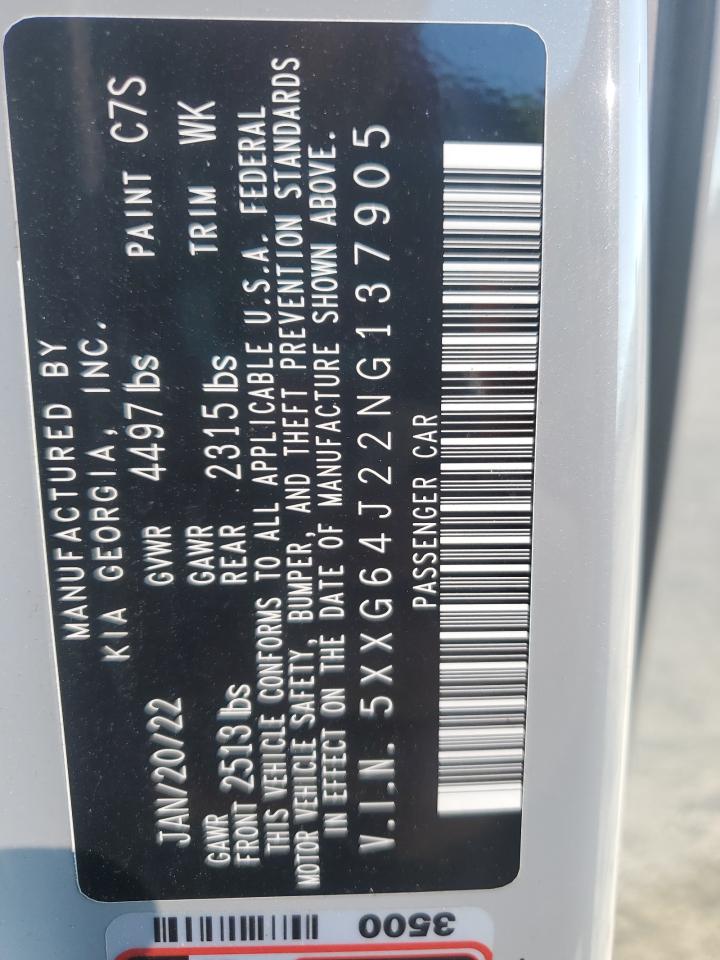 2022 Kia K5 Gt Line VIN: 5XXG64J22NG137905 Lot: 91527925
