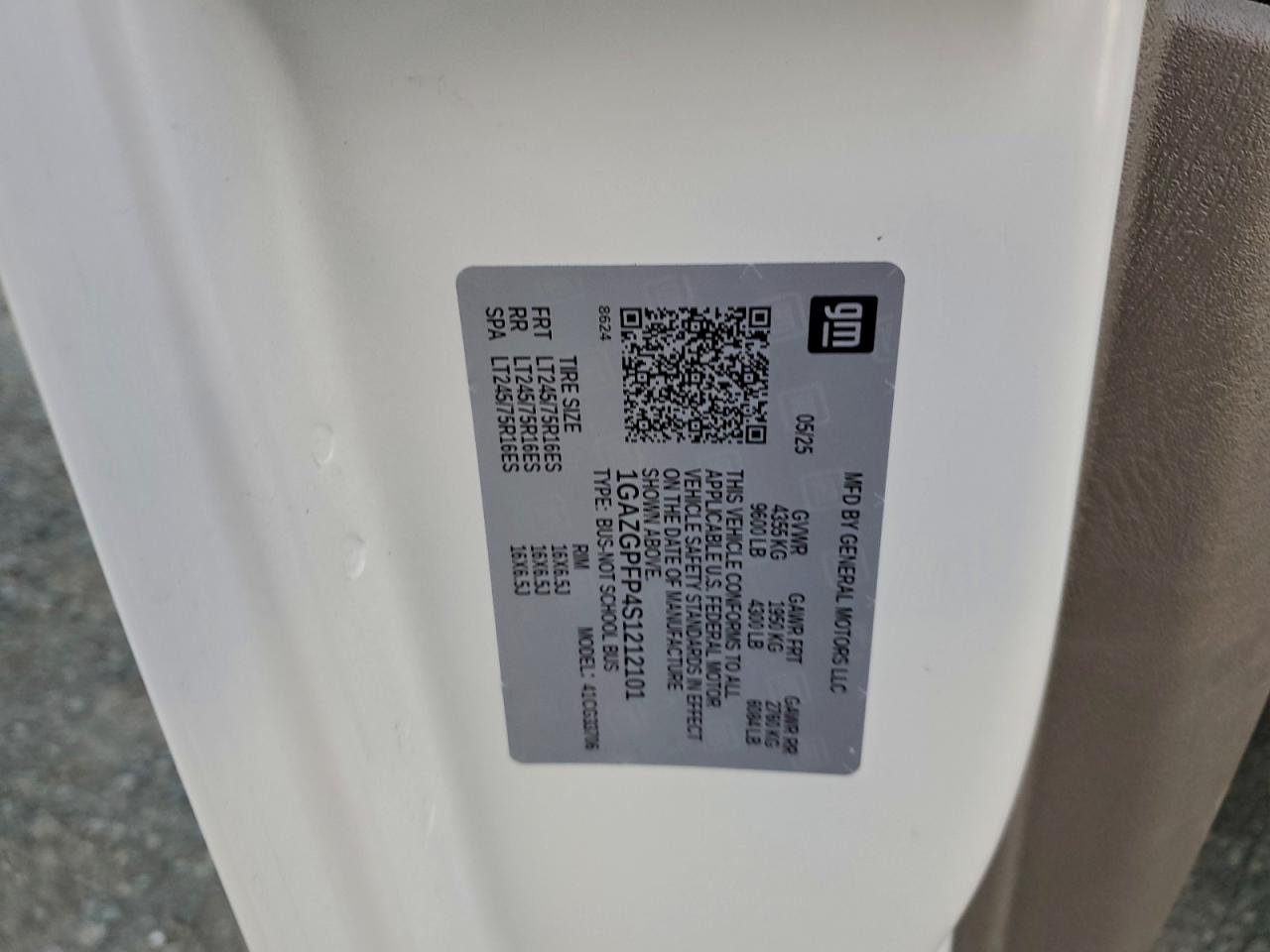 2025 Chevrolet Express G3500 Lt VIN: 1GAZGPFP4S1212101 Lot: 94803295