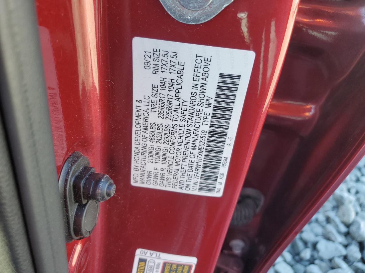 2021 Honda Cr-V Se VIN: 7FARW1H7XME023519 Lot: 90922965