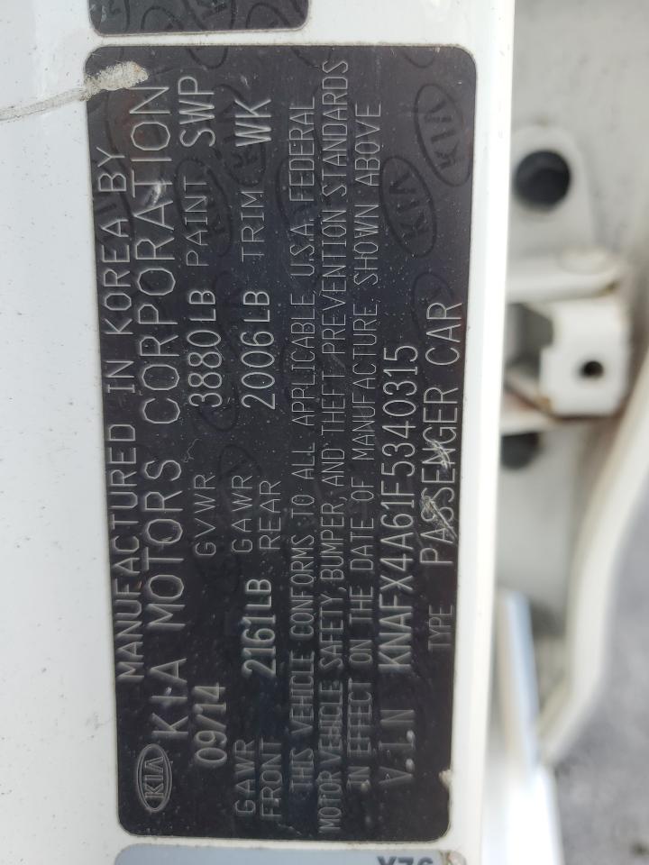 2015 Kia Forte Lx VIN: KNAFX4A61F5340315 Lot: 90853665