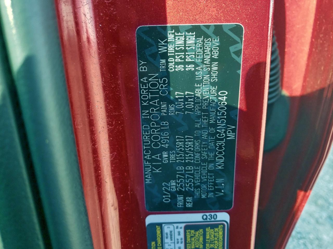 2022 Kia Niro S VIN: KNDCC3LG4N5150640 Lot: 93438255