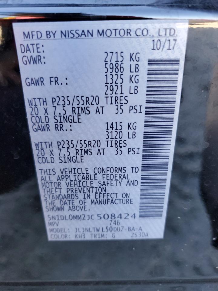 2018 Infiniti Qx60 VIN: 5N1DL0MM2JC508424 Lot: 93340915