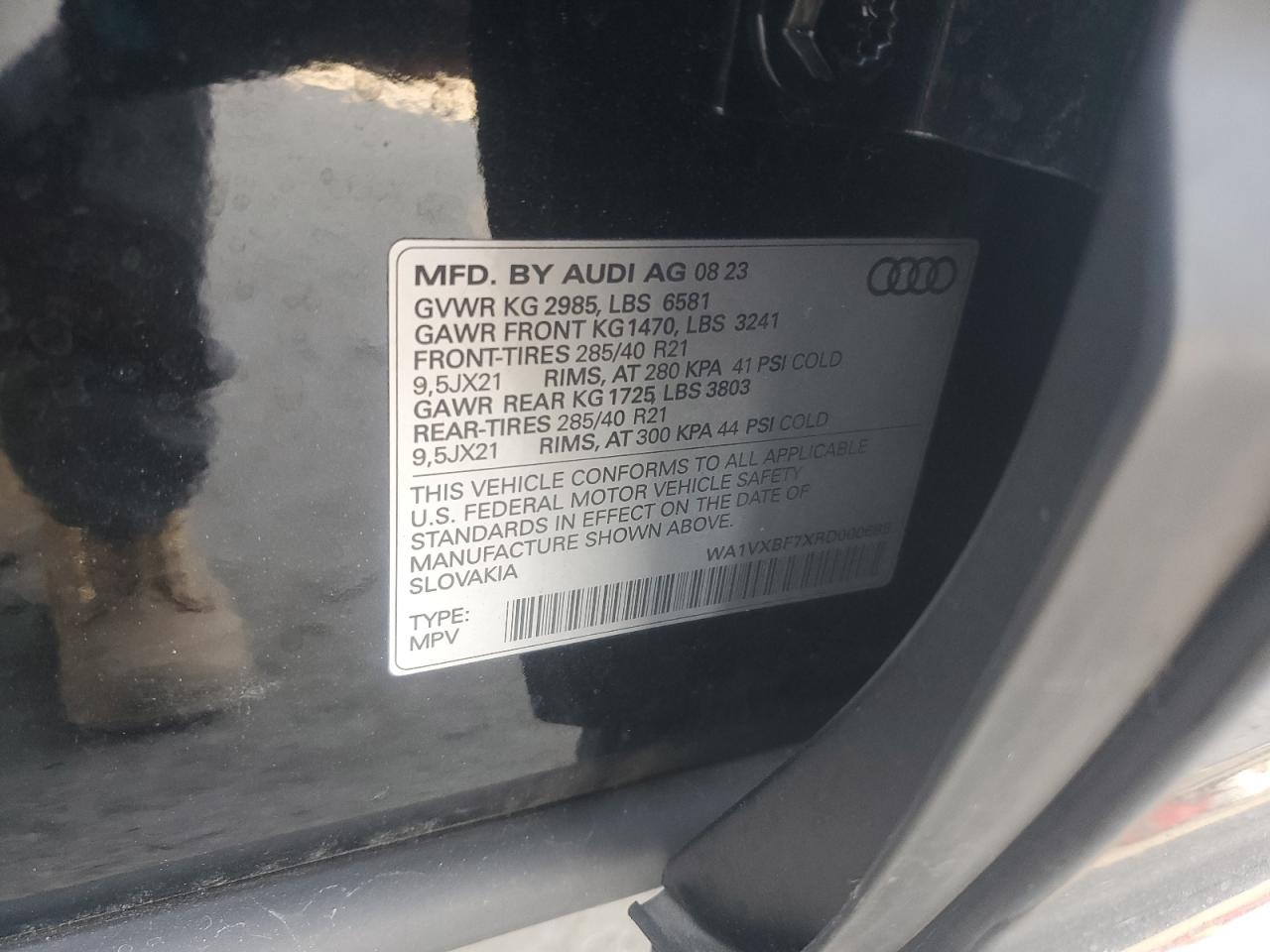 2024 Audi Q7 Prestige VIN: WA1VXBF7XRD000685 Lot: 91517595