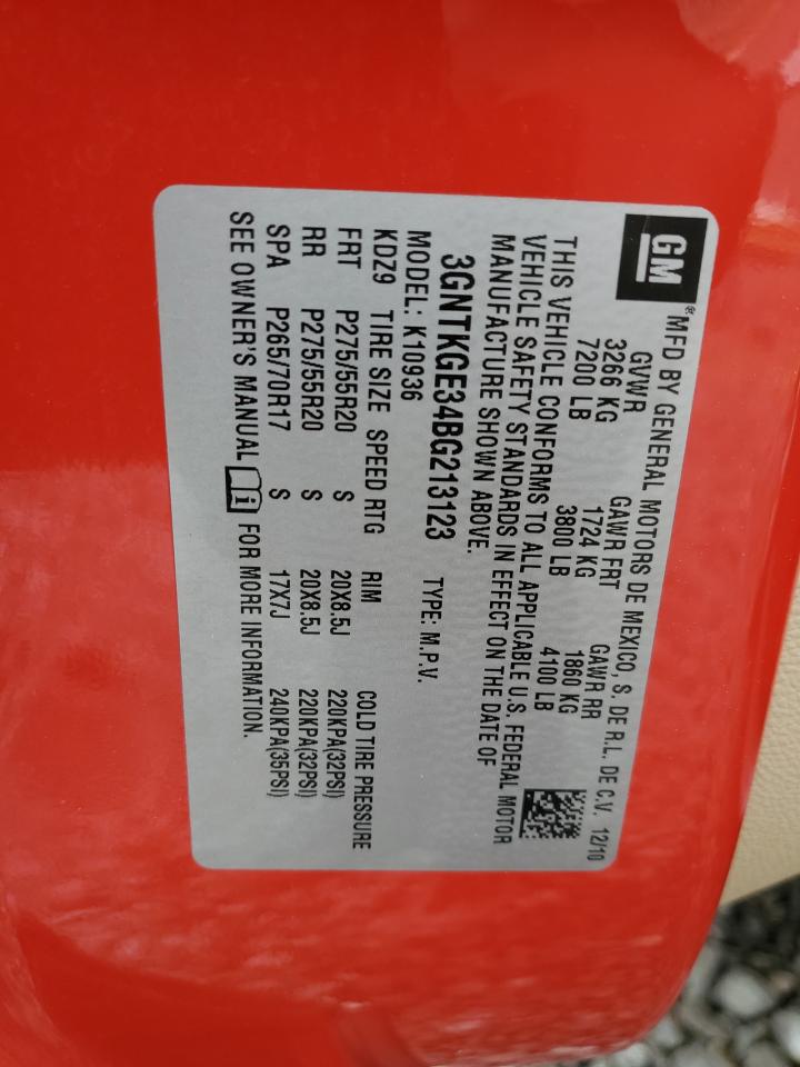 2011 Chevrolet Avalanche Ltz VIN: 3GNTKGE34BG213123 Lot: 92843255