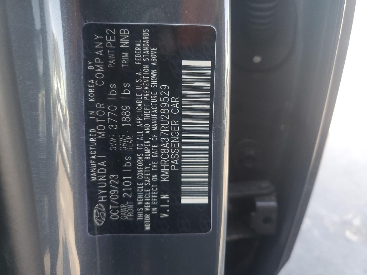 2024 Hyundai Venue Sel VIN: KMHRC8A37RU289529 Lot: 92425425