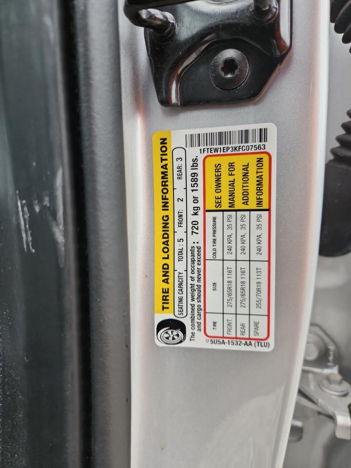 2019 Ford F150 Supercrew VIN: 1FTEW1EP3KFC07563 Lot: 93520335