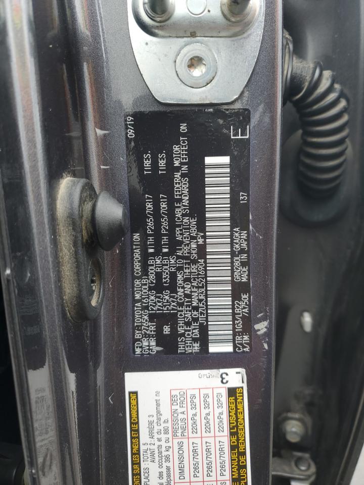 2020 Toyota 4Runner Sr5 VIN: JTEZU5JR3L5216904 Lot: 91568215