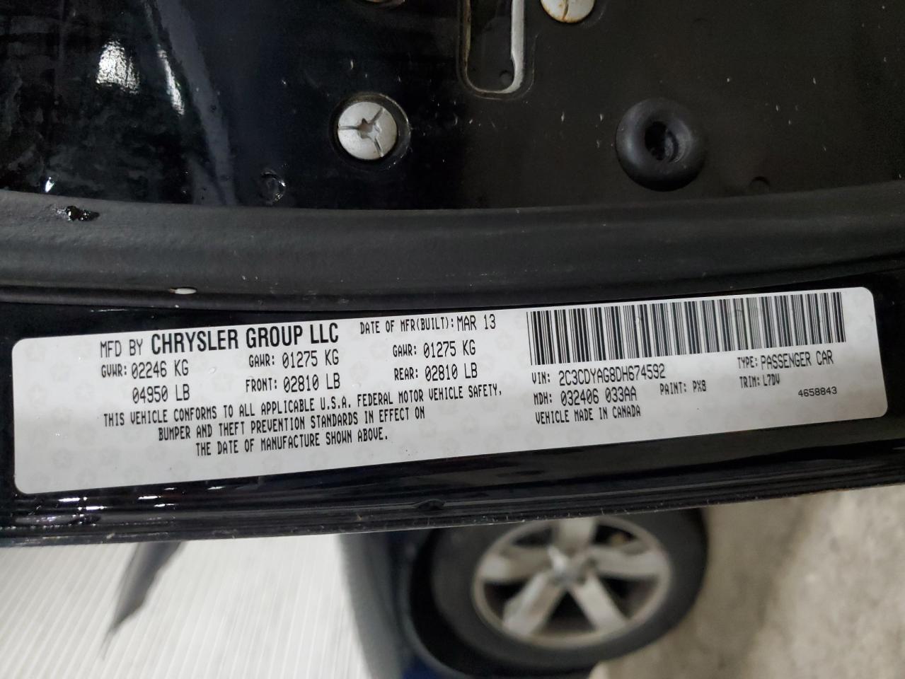 2013 Dodge Challenger Sxt VIN: 2C3CDYAG8DH674592 Lot: 93534905