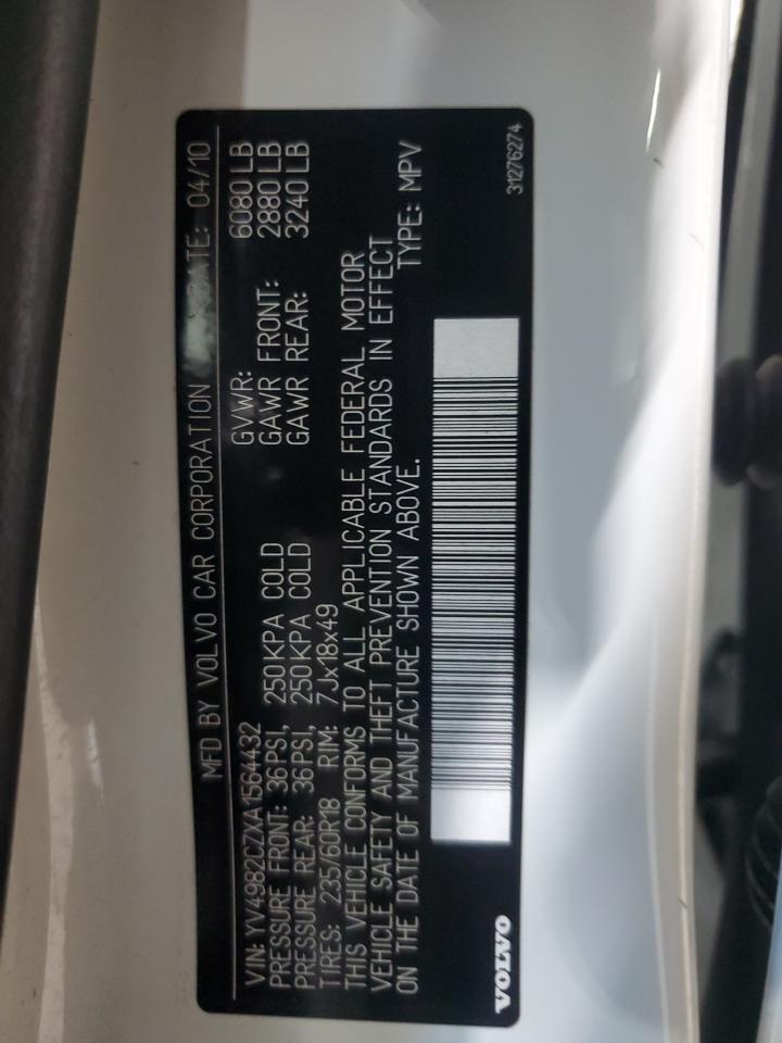 2010 Volvo Xc90 3.2 VIN: YV4982CZXA1564432 Lot: 90907625