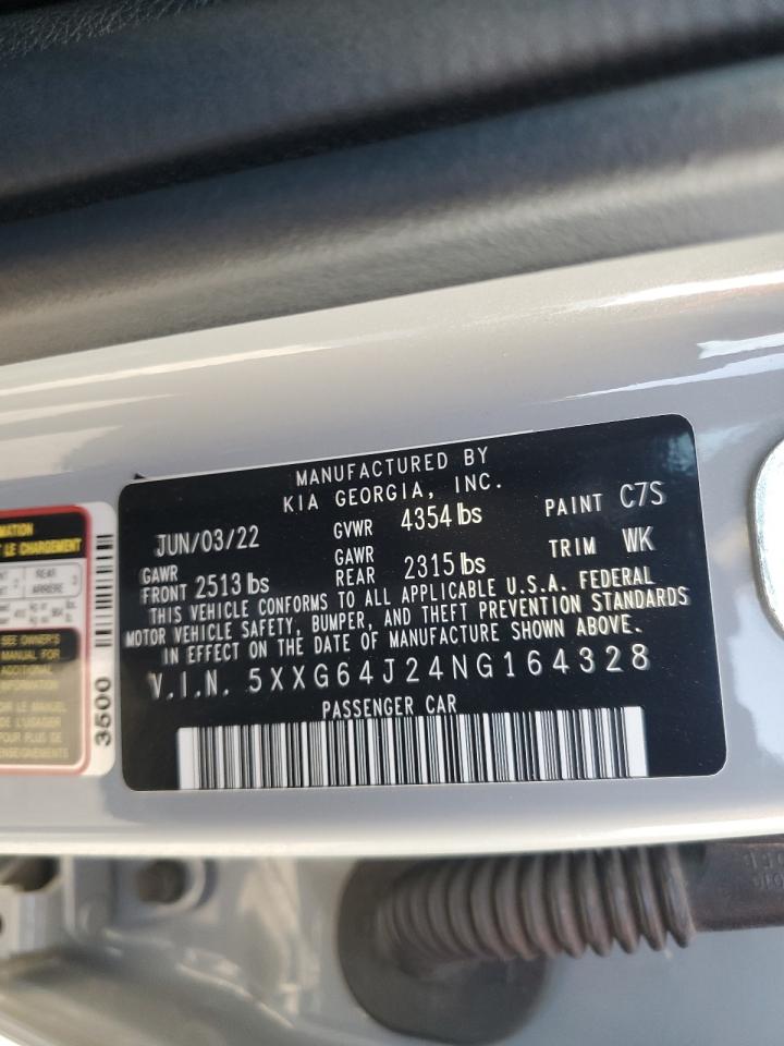 2022 Kia K5 Gt Line VIN: 5XXG64J24NG164328 Lot: 90742055