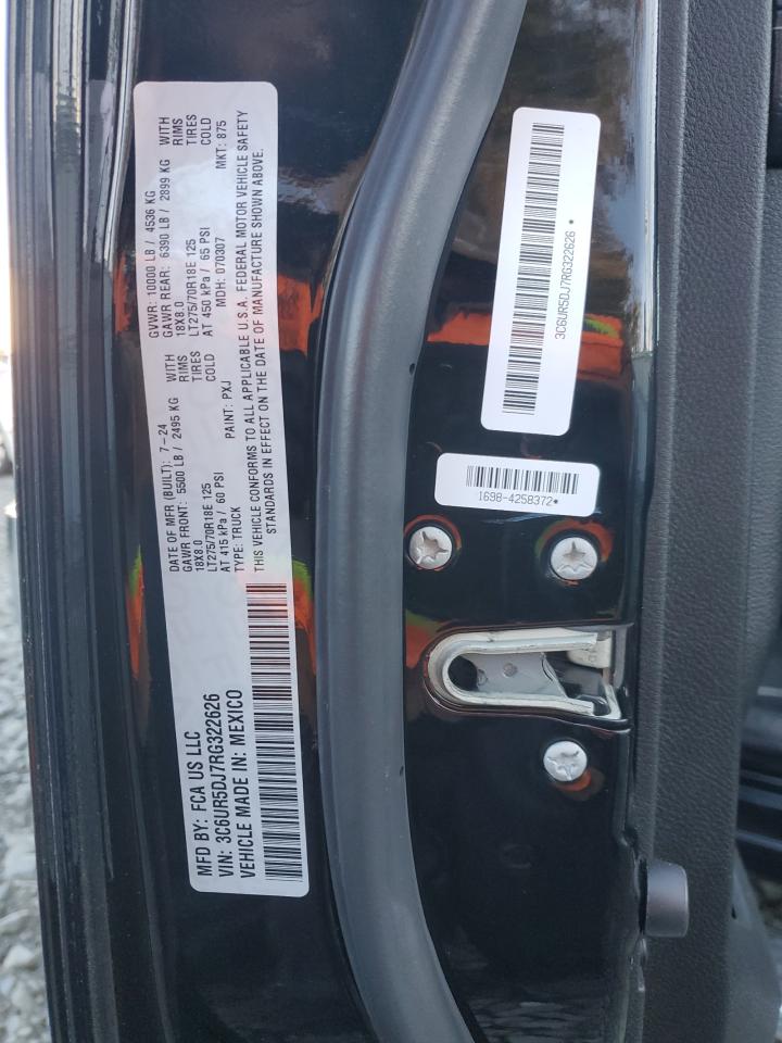 2024 Ram 2500 Big Horn VIN: 3C6UR5DJ7RG322626 Lot: 91766125