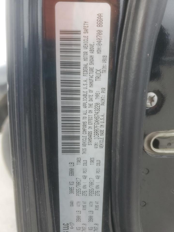 2017 Ram 1500 St VIN: 1C6RR7FGXHS743220 Lot: 92299655