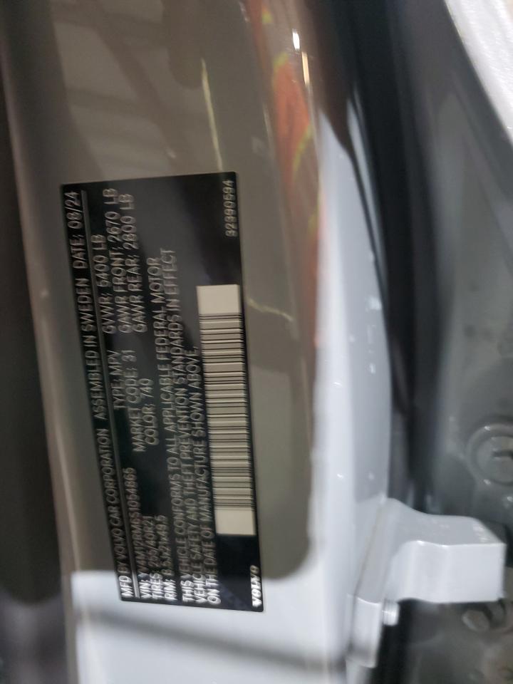 2025 Volvo Xc60 Ultra VIN: YV4M12RM6S1054865 Lot: 93014325