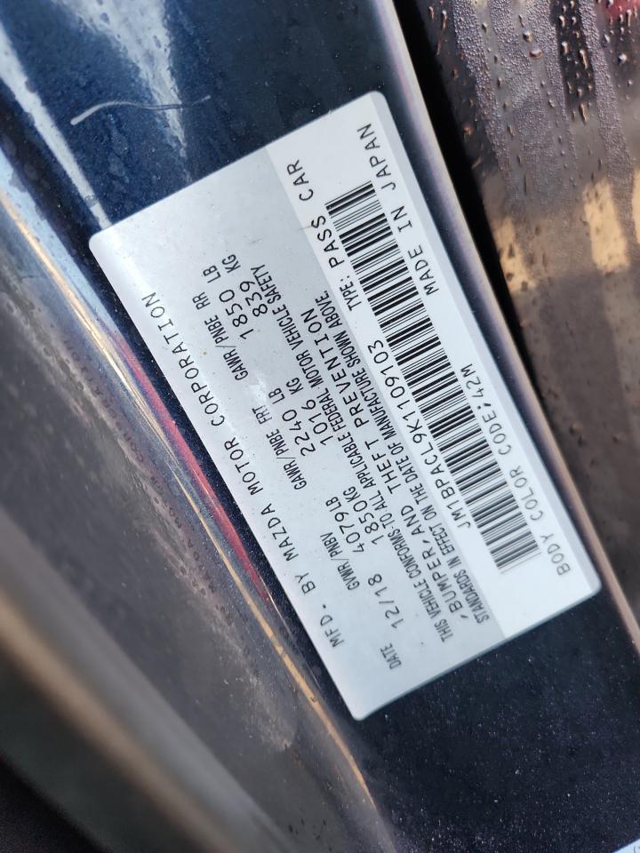 2019 Mazda 3 Preferred Plus VIN: JM1BPACL9K1109103 Lot: 91655555