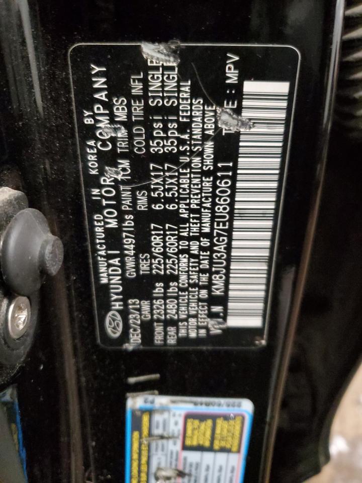 2014 Hyundai Tucson Gls VIN: KM8JU3AG7EU860611 Lot: 90481495