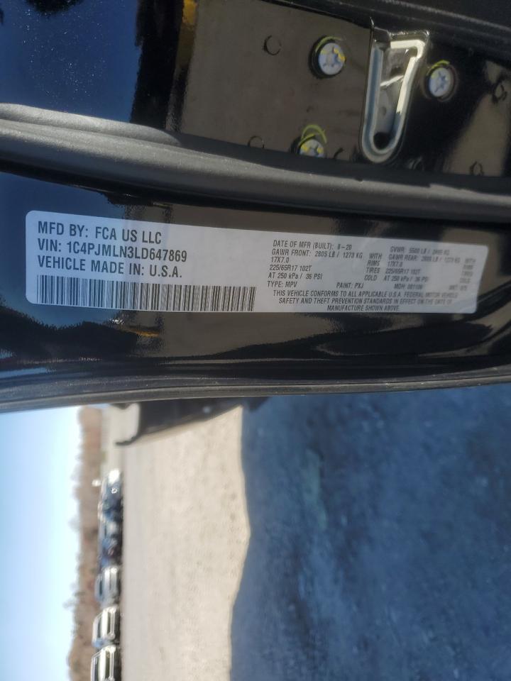 2020 Jeep Cherokee Latitude Plus VIN: 1C4PJMLN3LD647869 Lot: 92113805