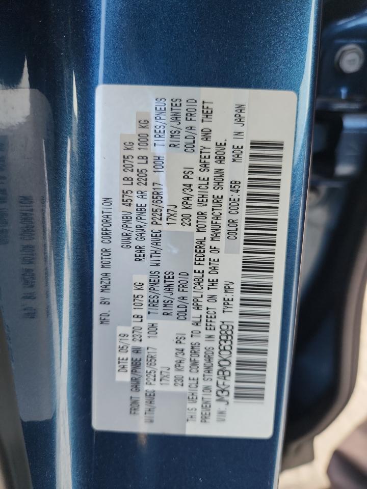 2019 Mazda Cx-5 Sport VIN: JM3KFABM0K0639891 Lot: 92888605