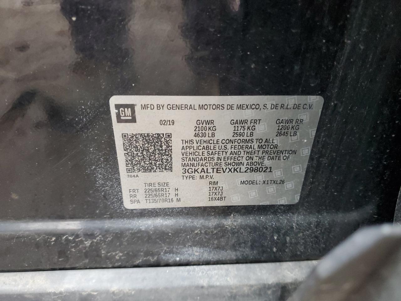 2019 GMC Terrain Sle VIN: 3GKALTEVXKL298021 Lot: 82642335