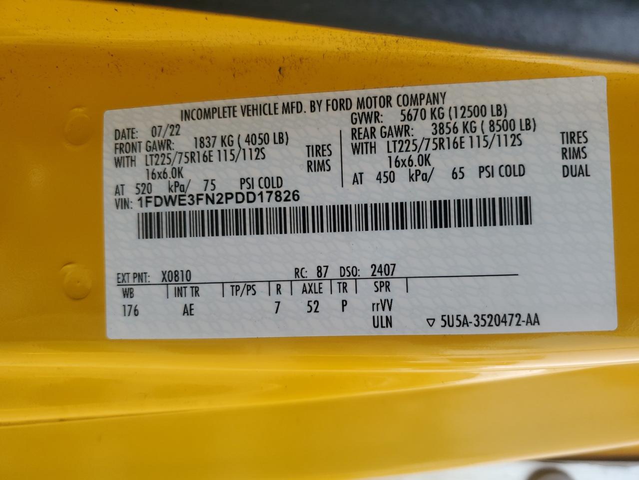 2023 Ford Econoline - Box Truck VIN: 1FDWE3FN2PDD17826 Lot: 95113325