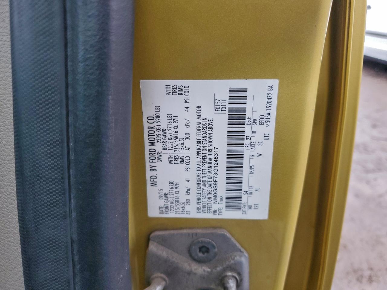 2016 Ford Transit Connect Xlt VIN: NM0GS9F73G1246317 Lot: 94102115