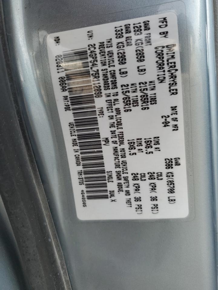 2005 Chrysler Town & Country Touring VIN: 2C4GP54L75R112898 Lot: 91808645