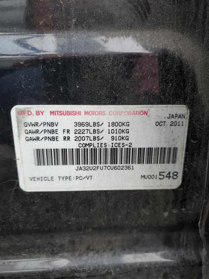2012 Mitsubishi Lancer Es/Es Sport VIN: JA32U2FU7CU602361 Lot: 91583825