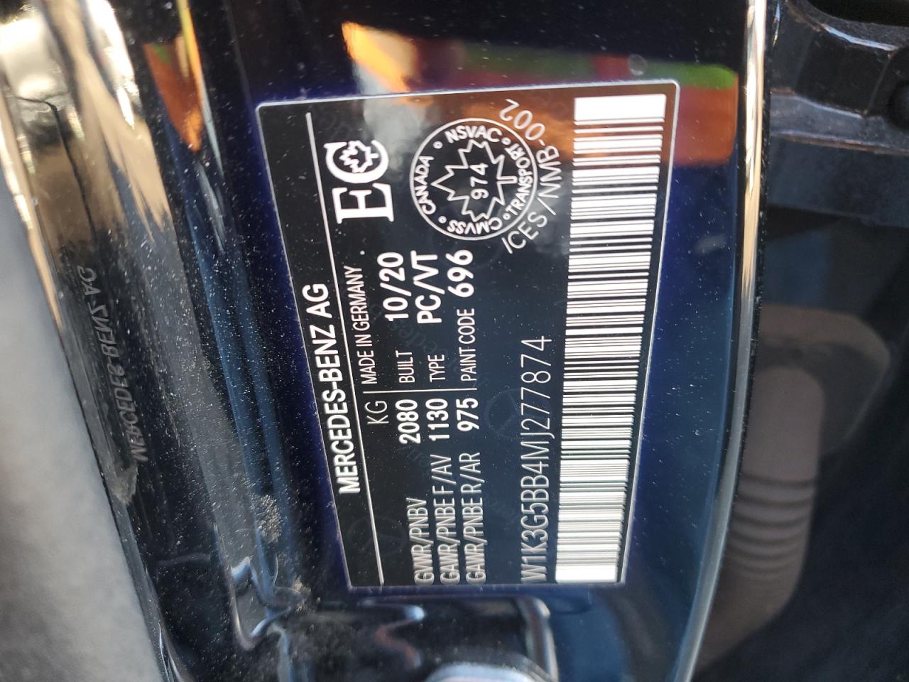 2021 Mercedes-Benz A 35 Amg VIN: W1K3G5BB4MJ277874 Lot: 92032225