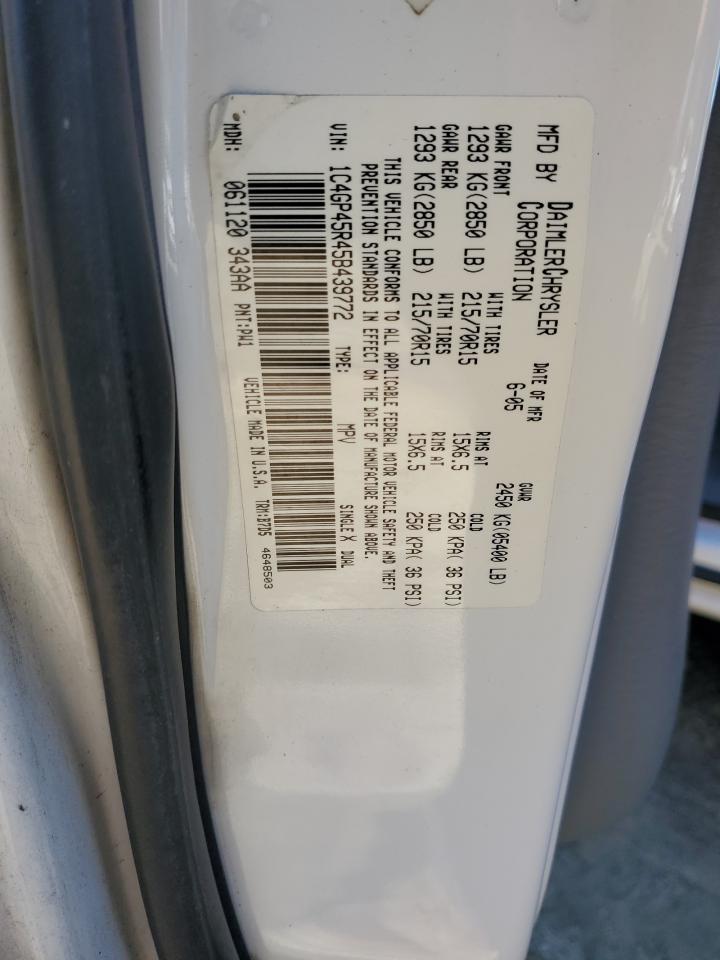 2005 Chrysler Town & Country VIN: 1C4GP45R45B439772 Lot: 91952795