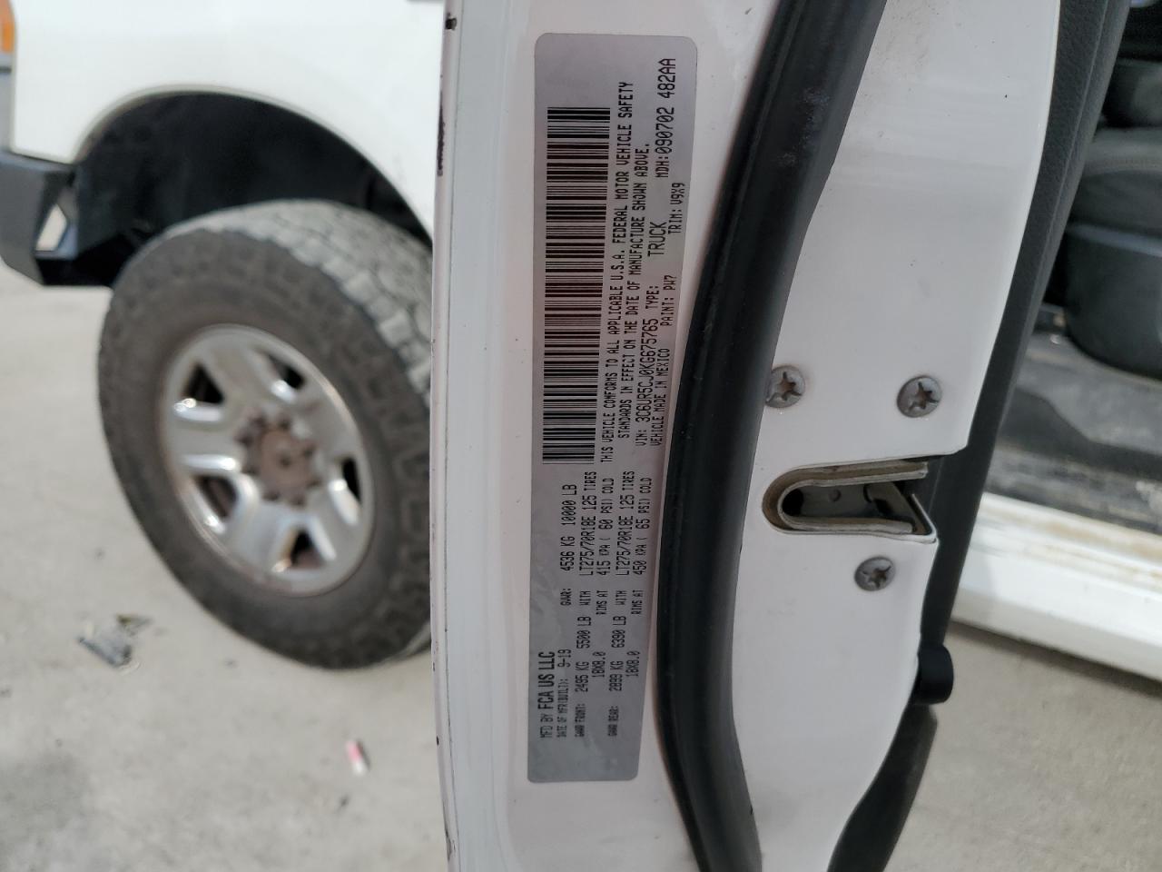 2019 Ram 2500 Tradesman VIN: 3C6UR5CJ0KG675765 Lot: 92840805