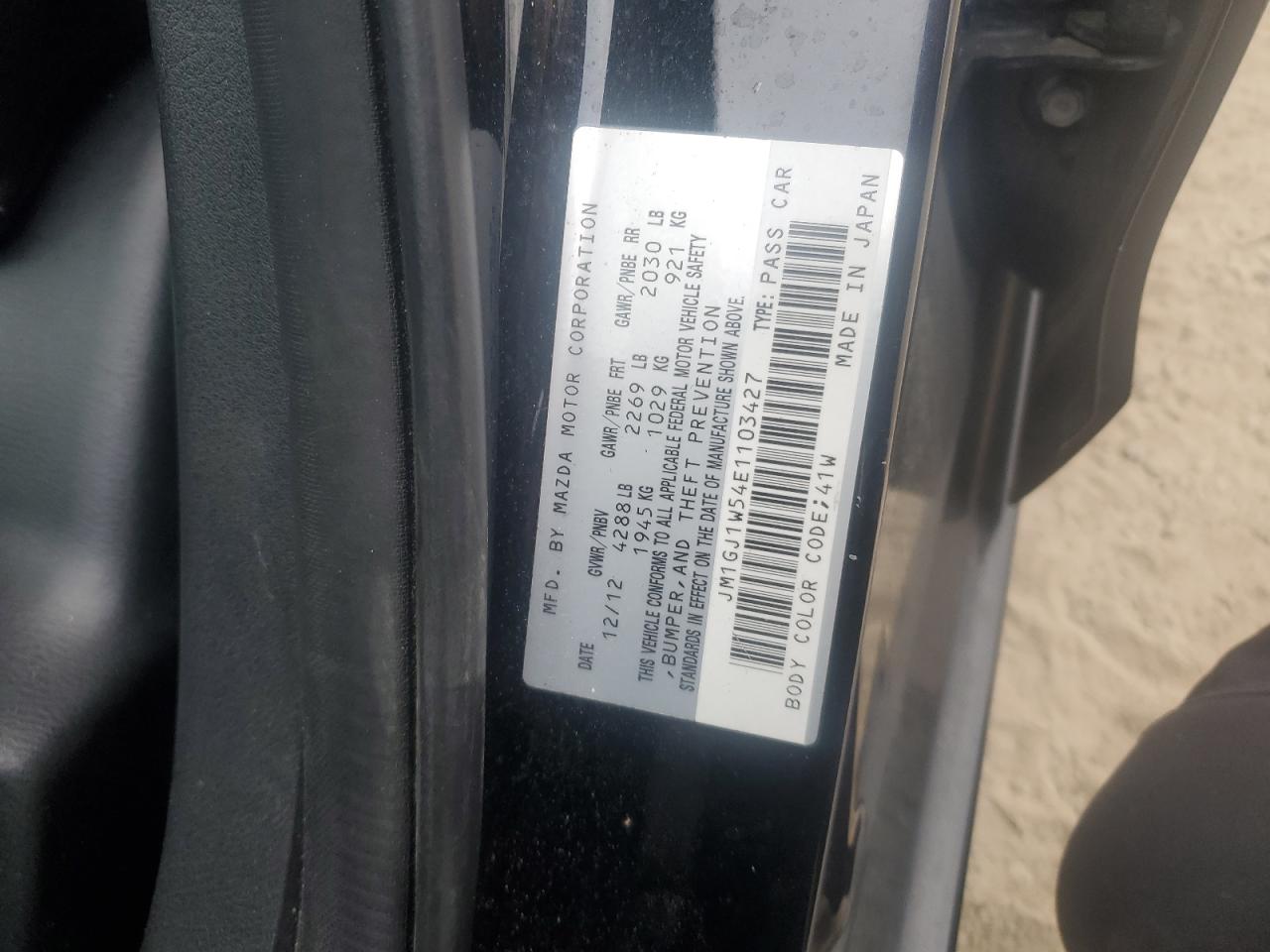 2014 Mazda 6 Grand Touring VIN: JM1GJ1W54E1103427 Lot: 92750055