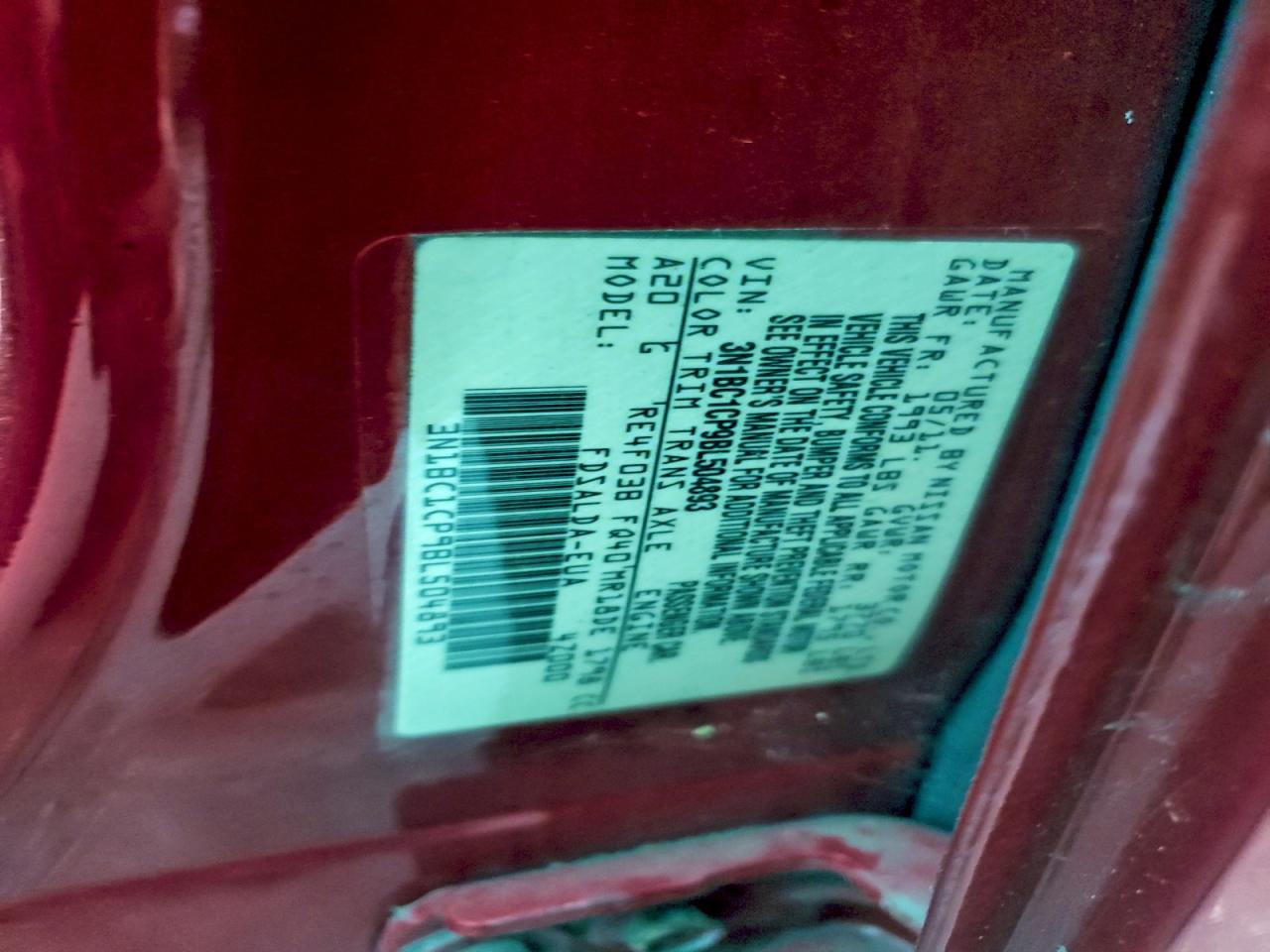 2011 Nissan Versa S VIN: 3N1BC1CP9BL504893 Lot: 94151375