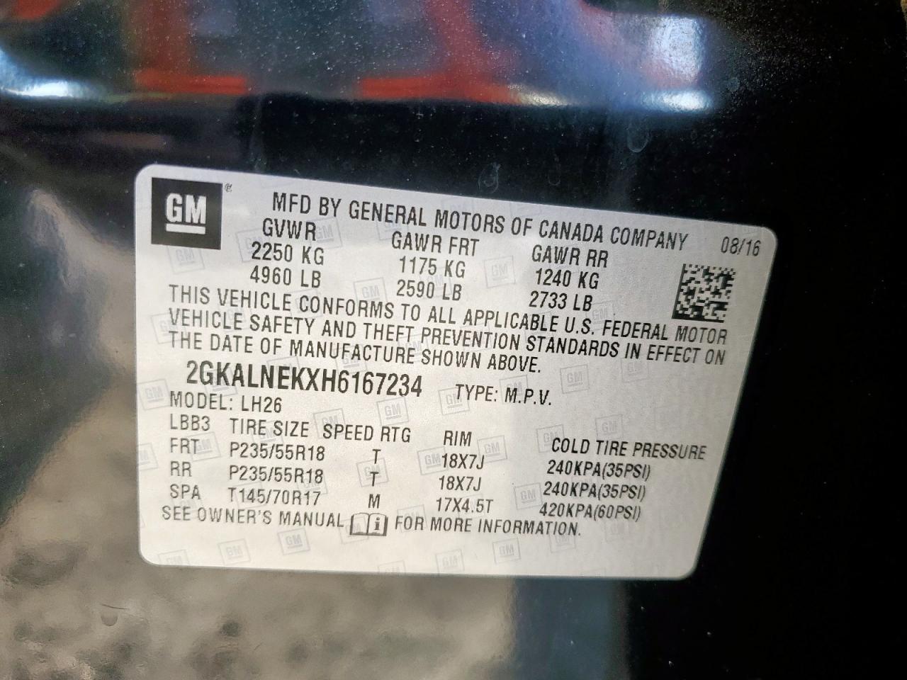 2017 GMC Terrain Sle VIN: 2GKALNEKXH6167234 Lot: 92389945